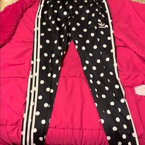 Polka dotted adidas joggers